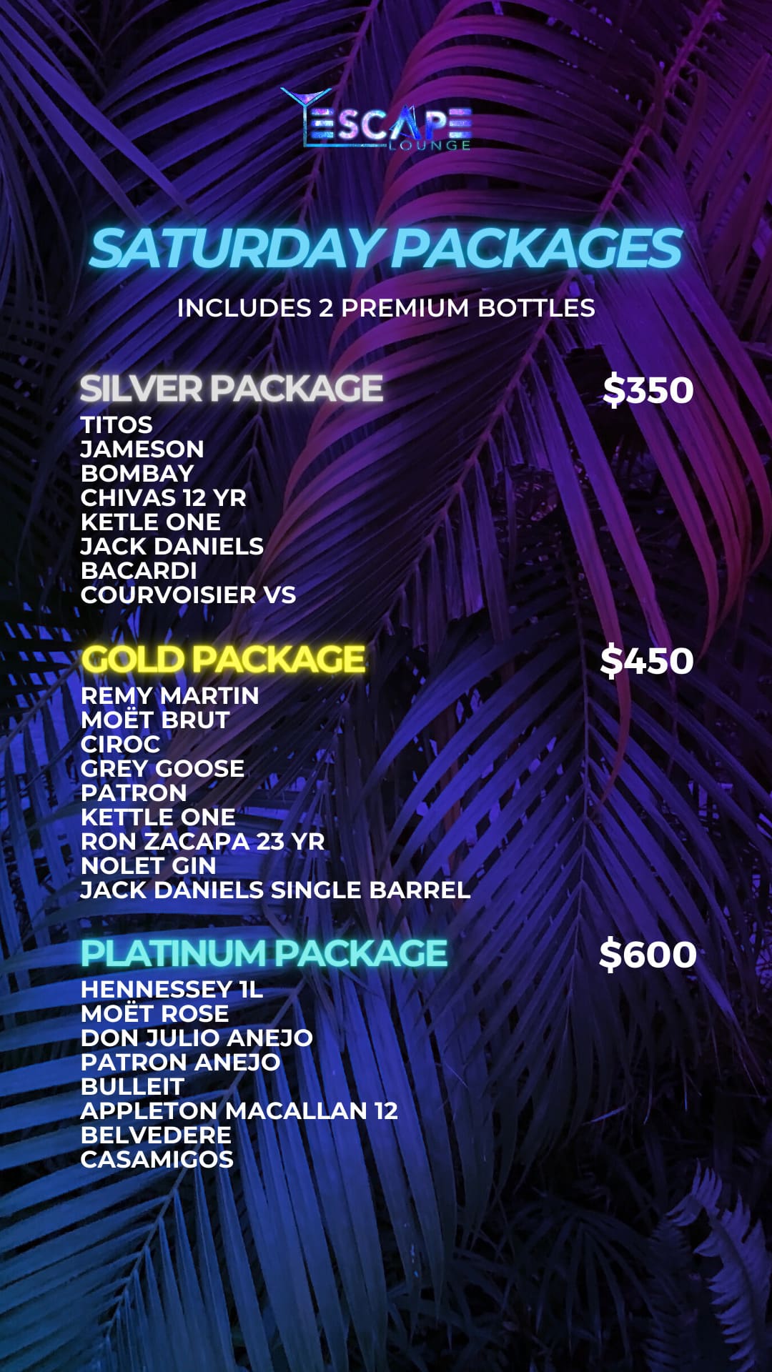 Escape Lounge Reservations